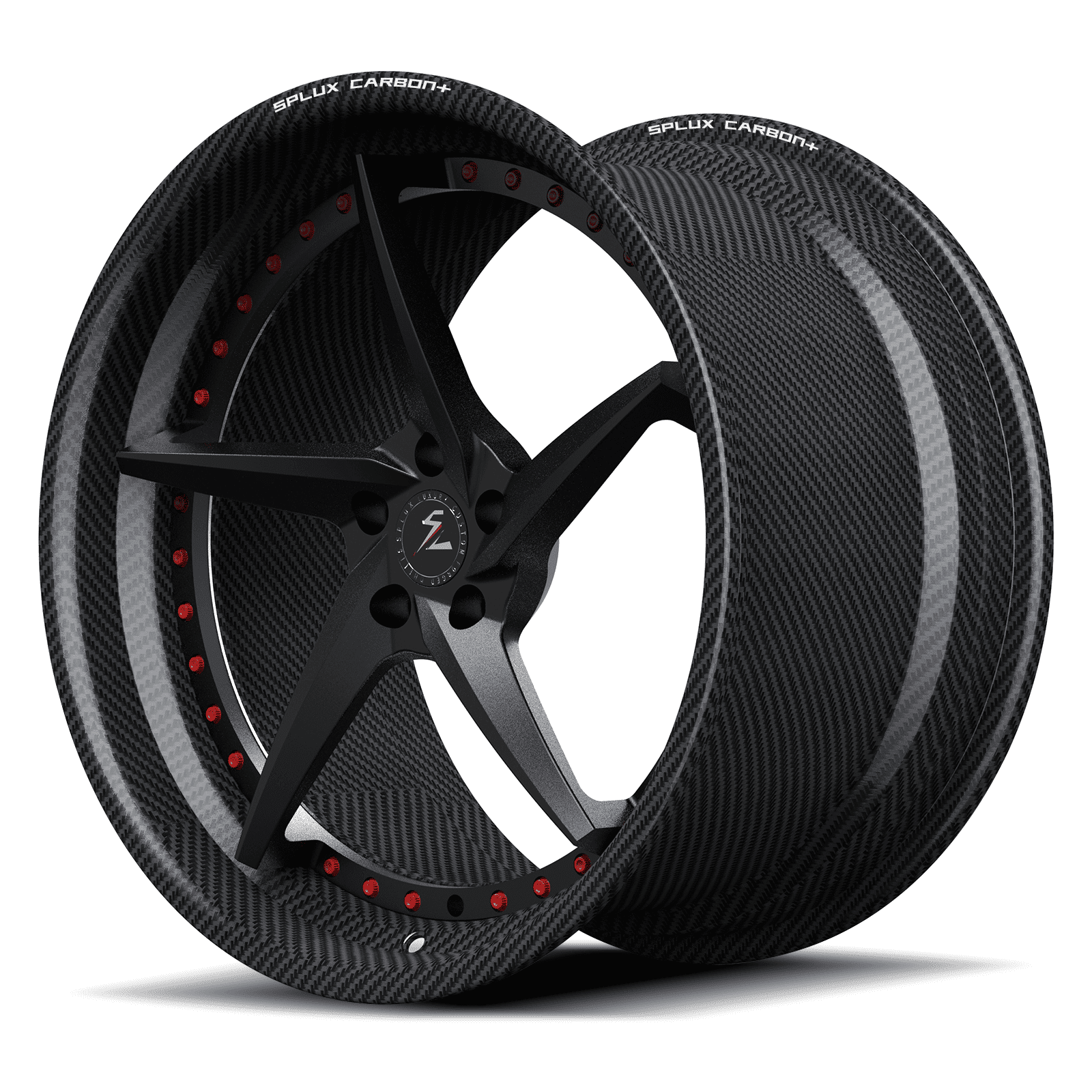 RCF-09 matte black matte red carbon fiber deep dish forged wheels for MX-5 - custom alloys