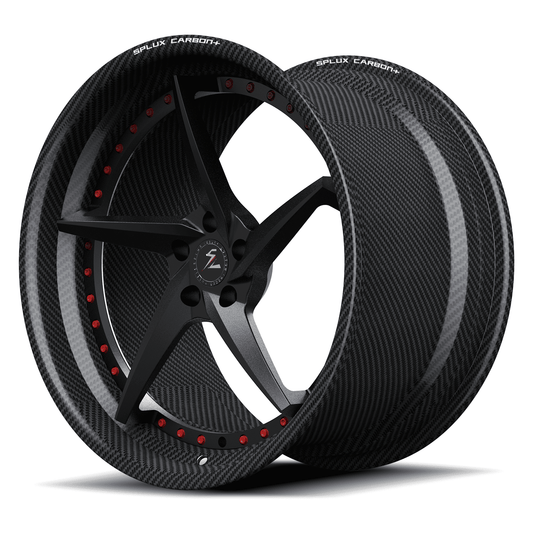 RCF-09 matte black matte red carbon fiber deep dish forged wheels for MX-5 - custom alloys