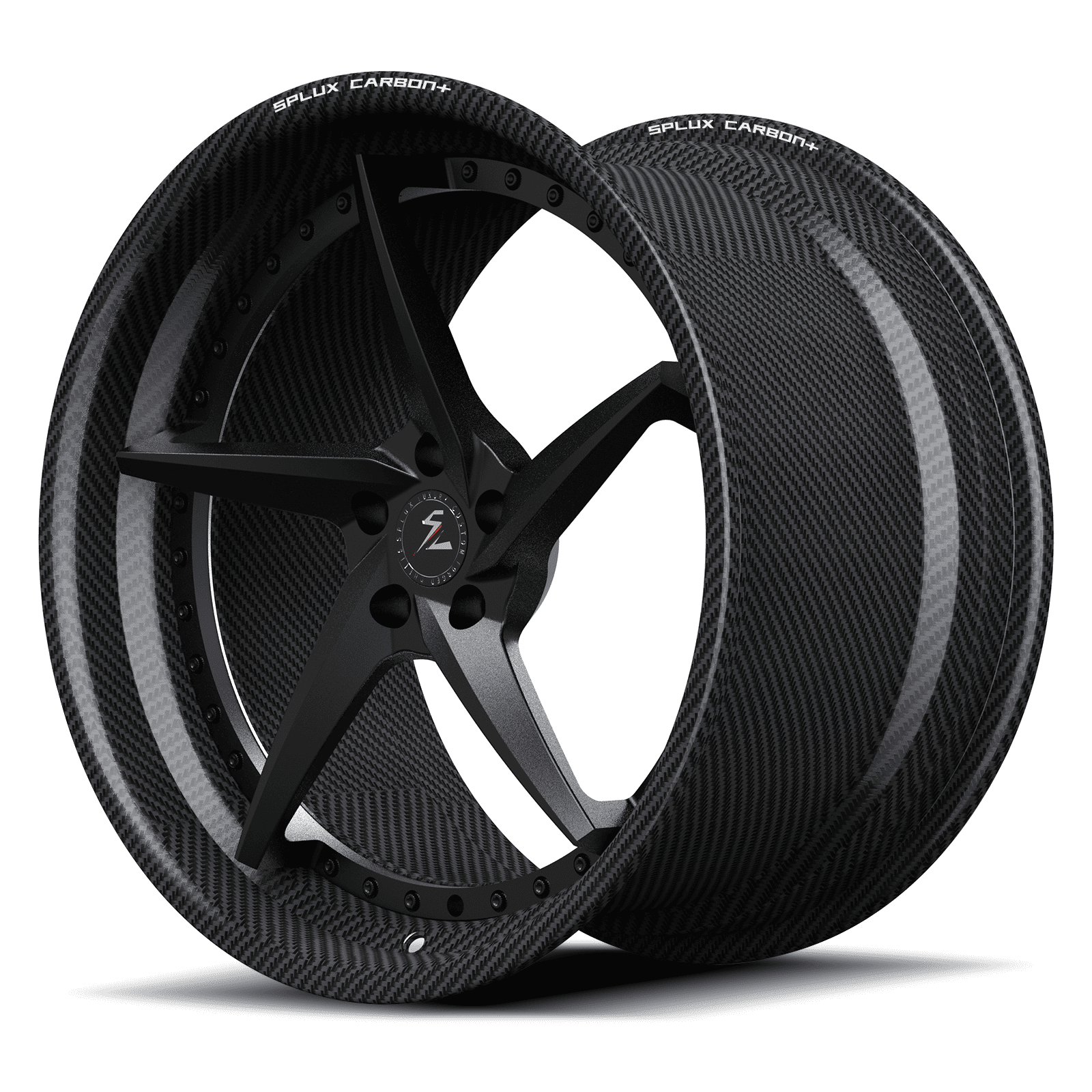 RCF-09 matte black carbon fiber deep dish forged wheels for 2009 Mazda MX-5 - 2-piece rims