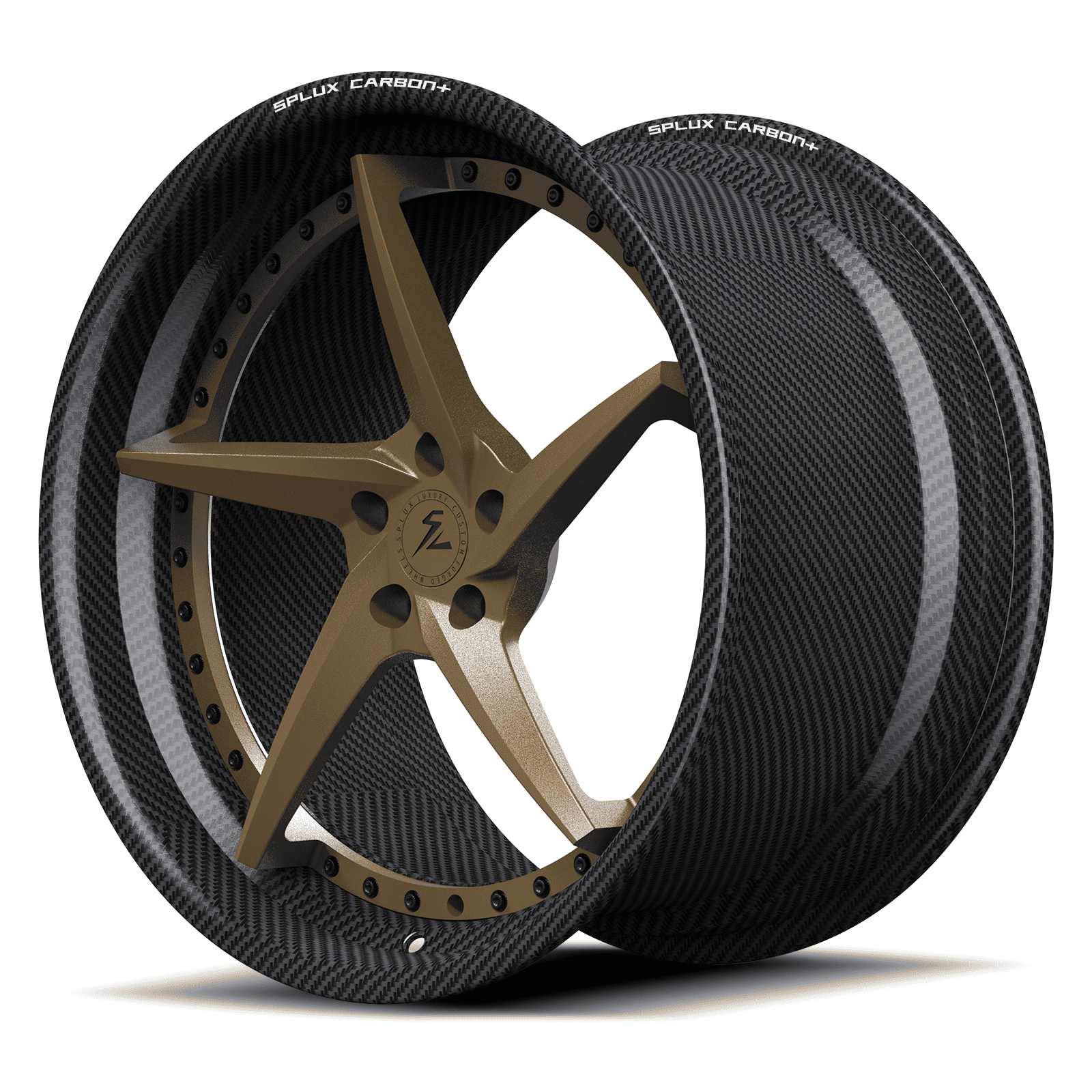 RCF-09 matte bronze carbon fiber deep dish forged wheels for Mazda MX-5 - lightweight rims