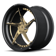 RCF-09 polished frozen gold carbon fiber deep dish forged wheels for MX-5 - step-lip wheels
