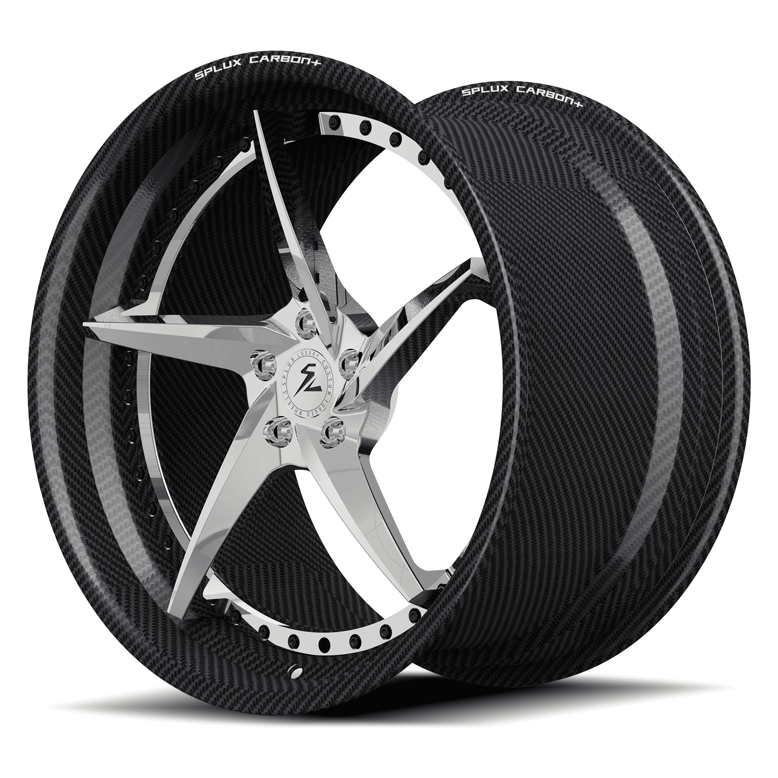 RCF-09 polished carbon fiber deep dish forged wheels for MX-5 - aftermarket custom wheels