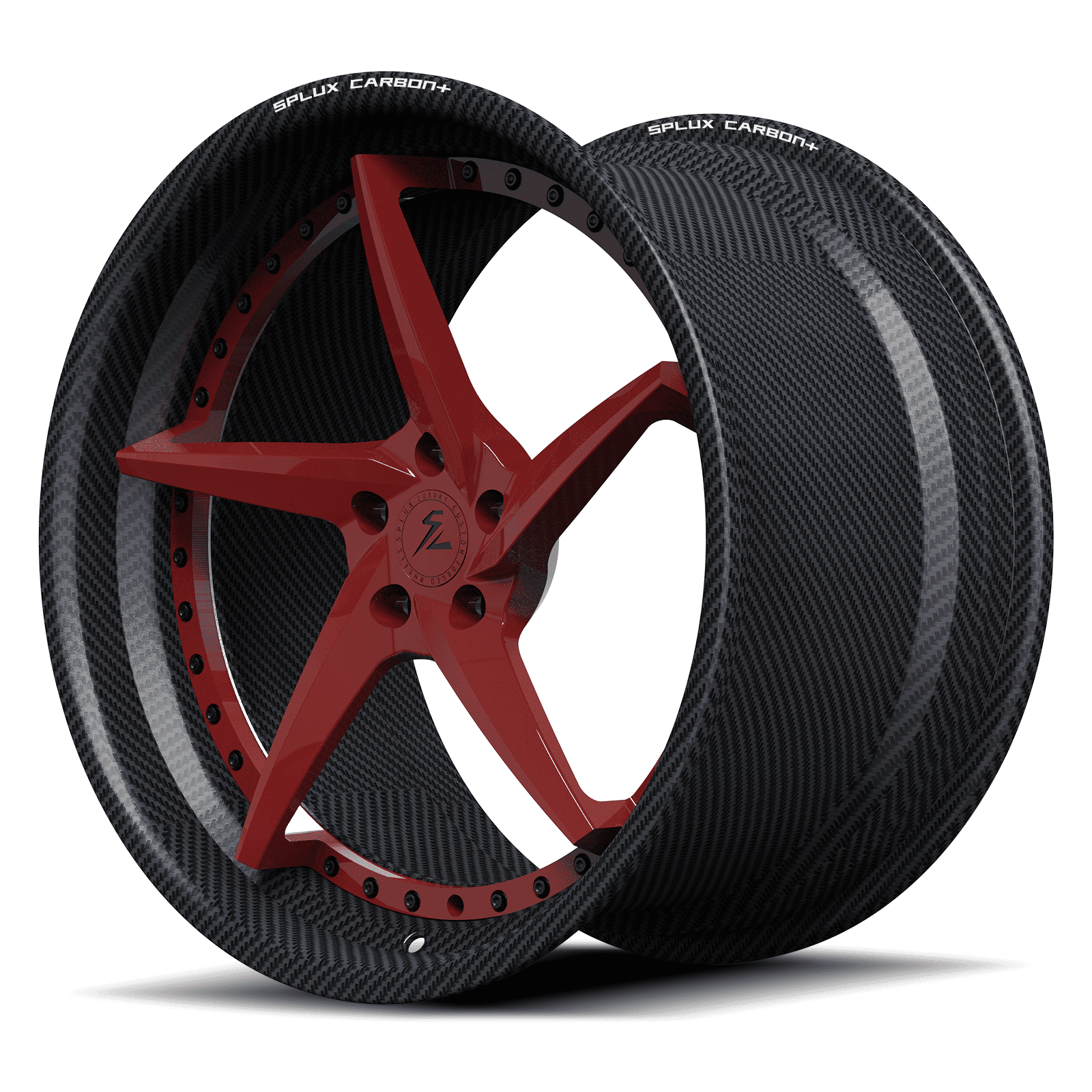 RCF-09 red carbon fiber deep dish forged wheels for Mazda MX-5 - custom rims