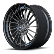 RCF-06 real carbon fiber forged chrome directional multi-spoke wheels for Corvette C8 Z06 — lip closeup