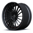 RCF-06 real carbon fiber forged matte black matte red directional step lip wheels for Corvette C8 Z06 — face view