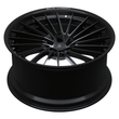 RCF-06 real carbon fiber forged matte black directional aggressive rims for Corvette C8 Z06 — three-quarter detail