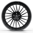 RCF-06 real carbon fiber forged matte black directional multi-spoke wheels for Corvette C8 Z06 — low angle