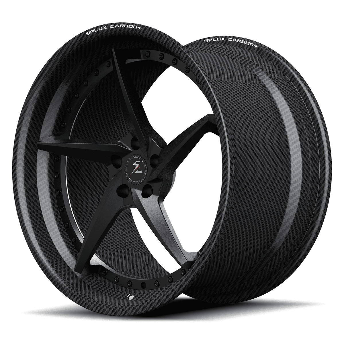 RCF-09 matte black carbon fiber deep dish forged wheels for 2009 Mazda MX-5 - 2-piece rims