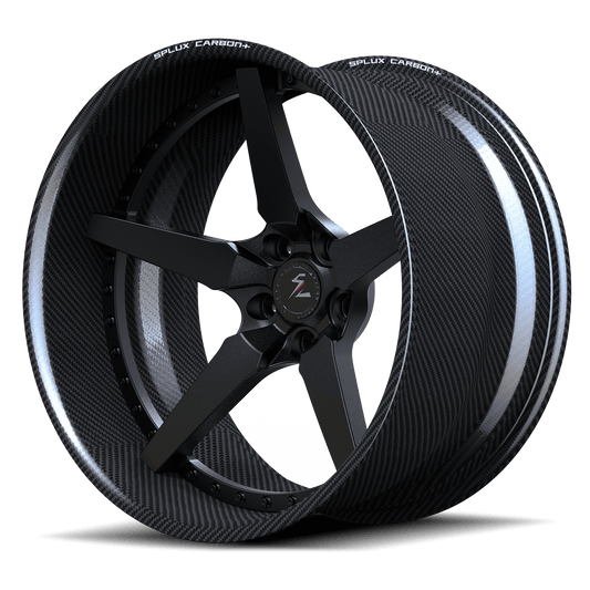 RCF-12 real carbon fiber wheels with 5 spoke deep dish design and forged center