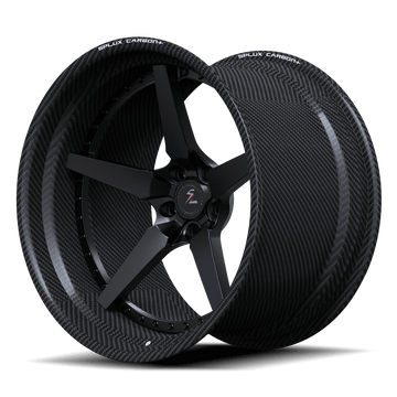 RCF-12 real carbon fiber wheels with 5 spoke deep dish design and forged center