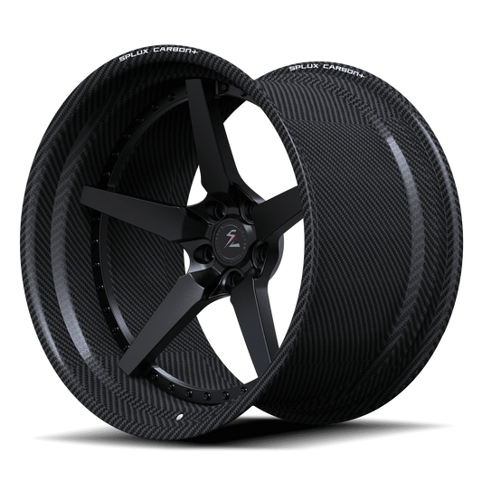 RCF-12 real carbon fiber wheels with 5 spoke deep dish design and forged center