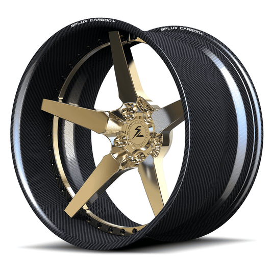 lamborghini carbon fiber wheels style RCF-12 with 5 spoke deep dish configuration