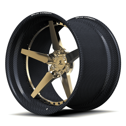 lamborghini carbon fiber wheels style RCF-12 with 5 spoke deep dish configuration