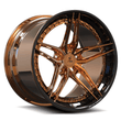 19" wheels clk 5 spoke with copper and black lip. polished transparent finish step lip wheels. 