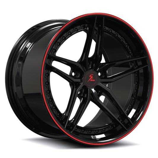 19" wheels clk 5 spoke with copper and black lip. polished transparent finish step lip wheels.