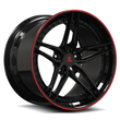 SA-01 black red trim forged wheels for Charger - custom alloys