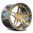 SA-01 chrome polished frozen gold forged wheels for 2026 Ford Mustang - custom alloys
