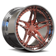 foxbody mustang 5 spoke wheels available in 3 piece wheels. polished rose gold and chrome finish custom aftermarket rims.