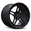 SA-01 satin black red trim forged wheels for Charger - aftermarket rims