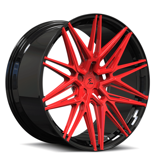 Silver C7 Grand Sport with black and red Splux SA-02 forged monoblock Corvette wheels.