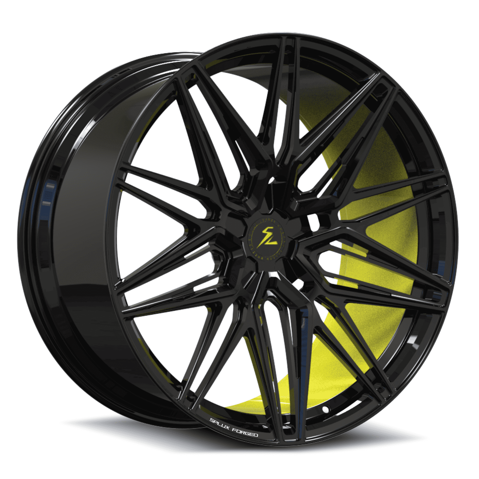 SA-02 black accelerate yellow forged wheels for Range Rover SVR - lightweight alloys