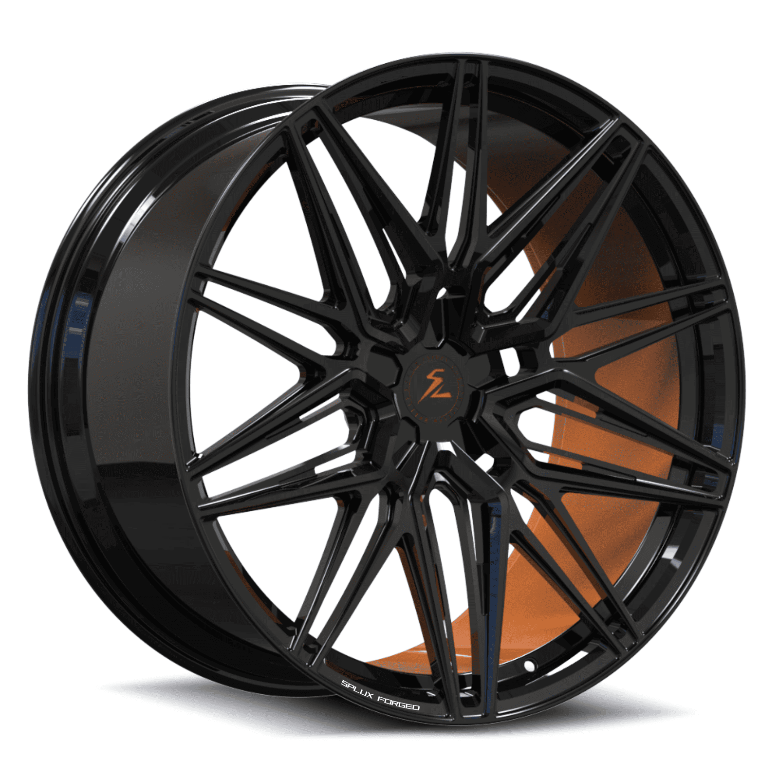 SA-02 black amplify orange forged wheels for Range Rover SVR - lightweight alloys