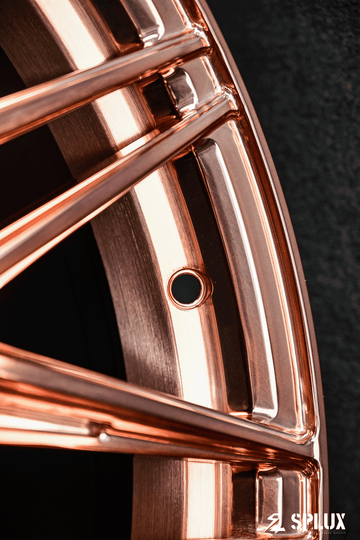Custom wheels for 2016 z06 monoblock forged by Splux SA-02 with rose gold, tailored for C7 Corvette.