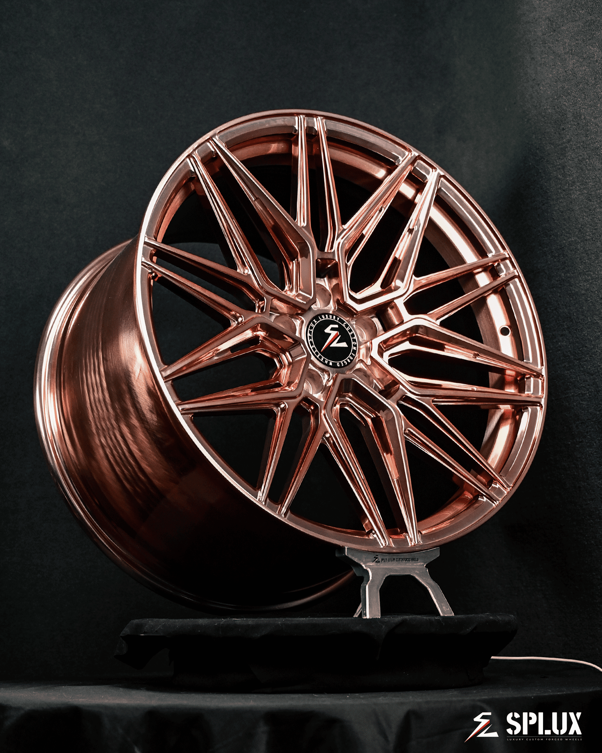 Splux SA-02 rose gold forged 19-inch and 20-inch 2016 c7 z06 aftermarket wheels. Perfect upgrade for C7 Corvette and Chevy fans.