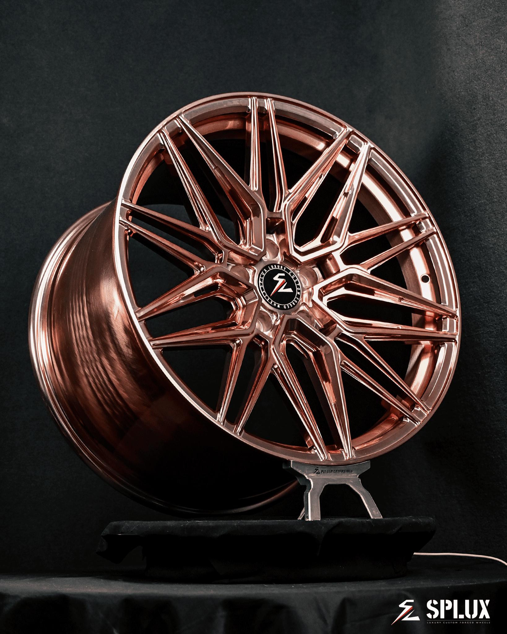 Splux SA-02 rose gold forged 19-inch and 20-inch 2016 c7 z06 aftermarket wheels. Perfect upgrade for C7 Corvette and Chevy fans.
