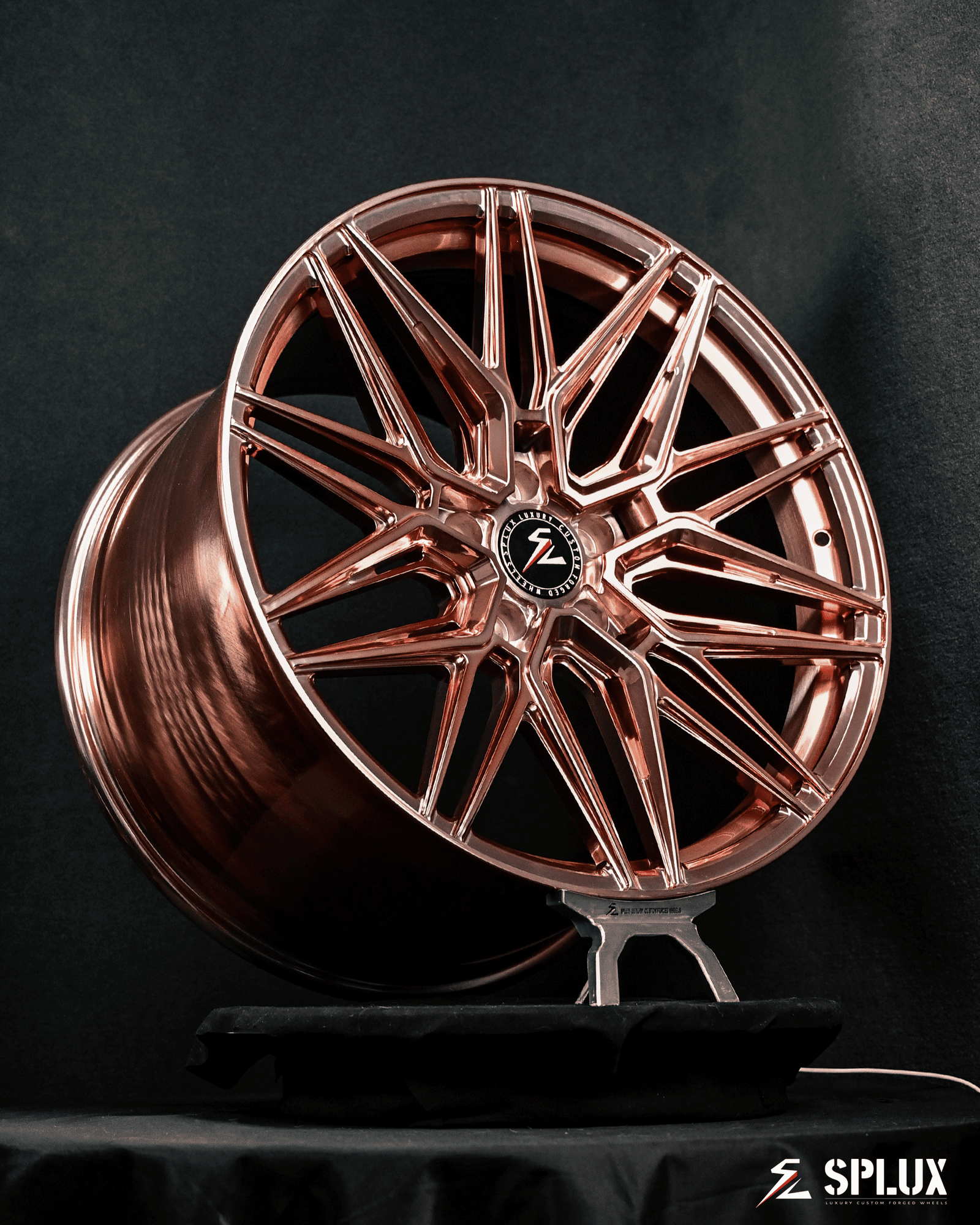 Splux SA-02 rose gold forged 19-inch and 20-inch 2016 c7 z06 aftermarket wheels. Perfect upgrade for C7 Corvette and Chevy fans.