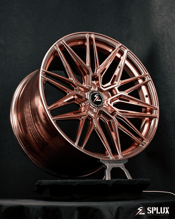 Splux SA-02 rose gold forged 19-inch and 20-inch 2016 c7 z06 aftermarket wheels. Perfect upgrade for C7 Corvette and Chevy fans.