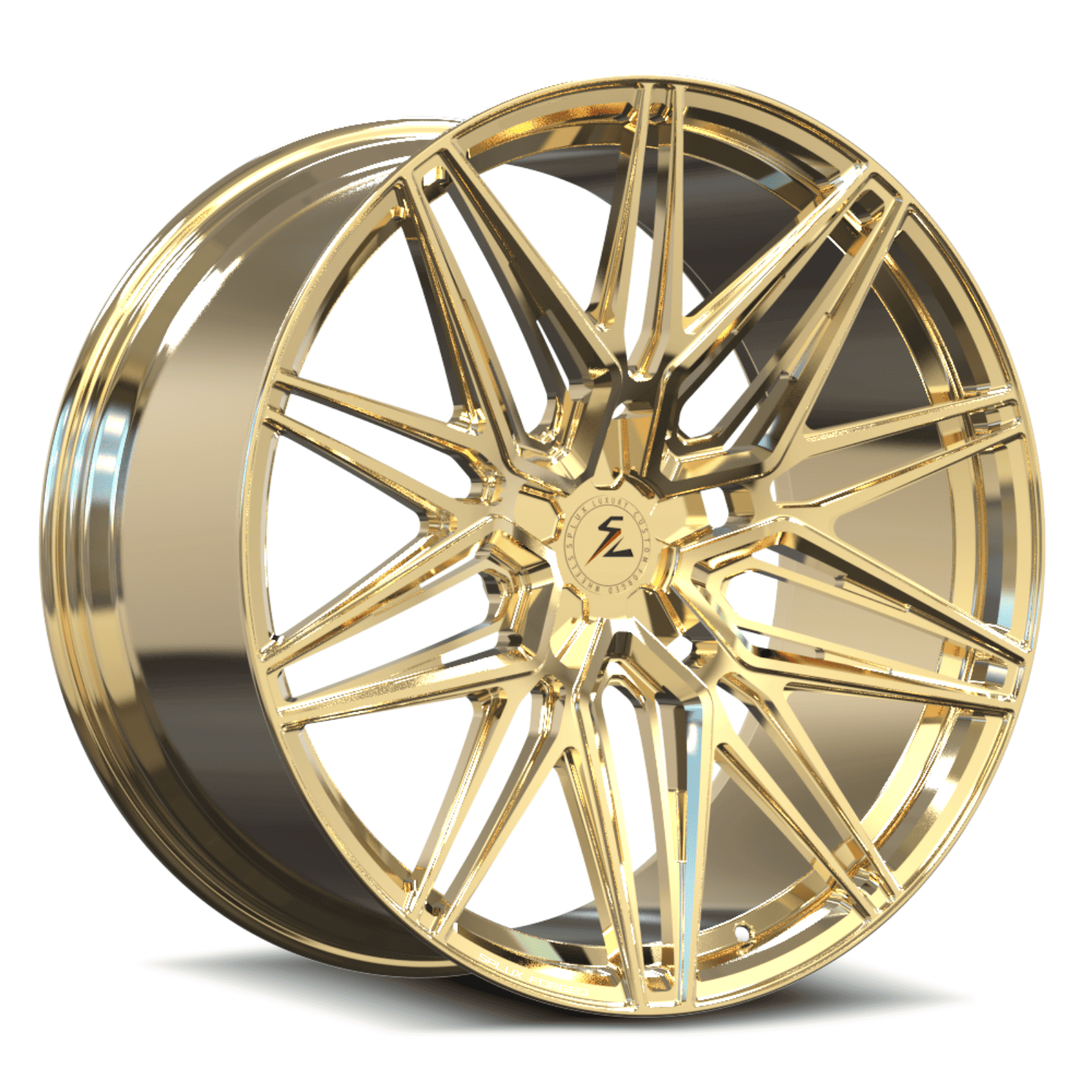 SA-02 polished frozen gold forged wheels for Range Rover SVR - lightweight alloys