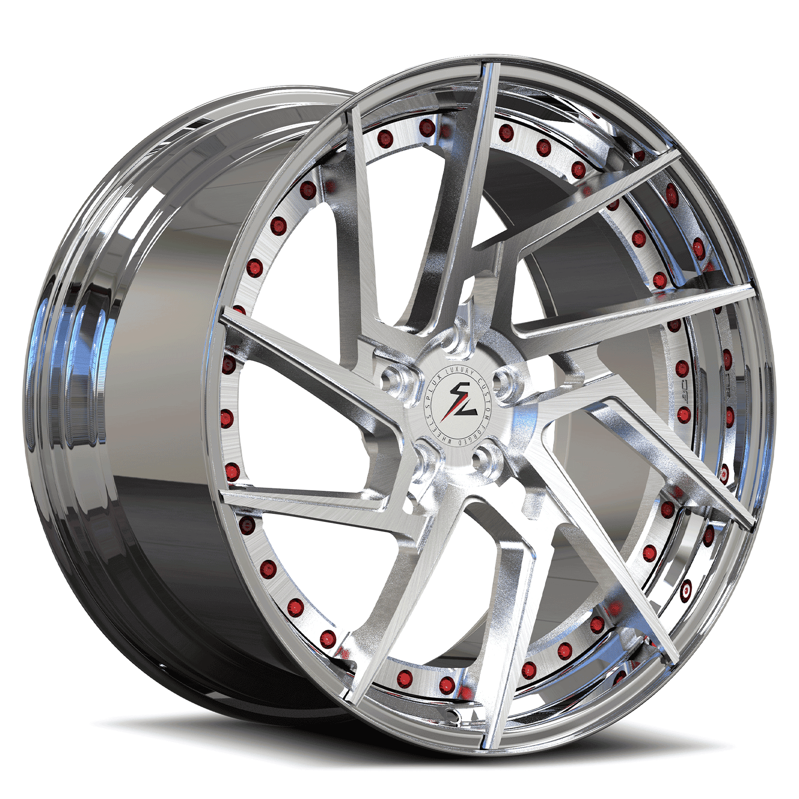 Chrome and White Rims by Splux.20 x 10 Directional Forged Aftermarket Wheels for Toyota Sienna,Crown,Sequoia,and Land Cruiser