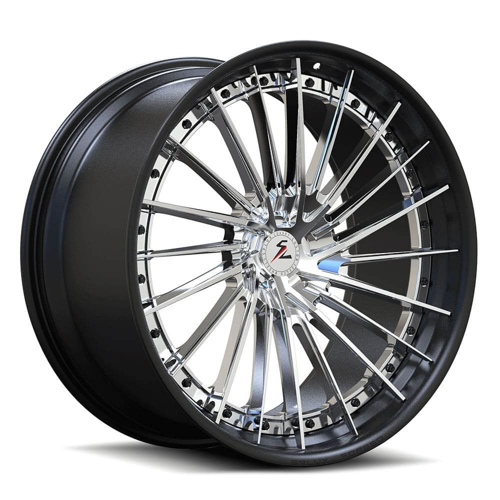 Hellcat Black Chrome Wheels with Multi-Spoke Deep Dish Design. Luxury Charger Hellcat Aftermarket Wheels by Splux.