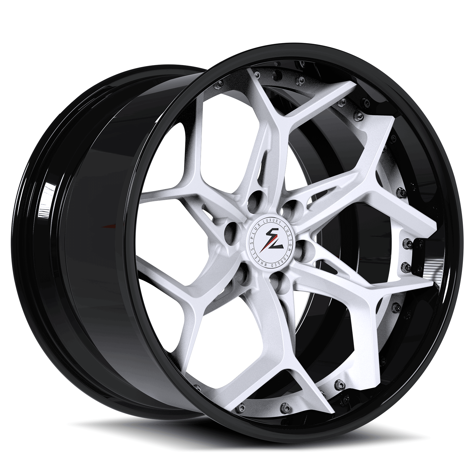 SA-05 forged 2-piece Y-spoke wheels for Lotus Elise — white black face detail