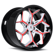 SA-05 forged 2-piece Y-spoke aggressive wheels for Lotus Elise — white red spoke closeup
