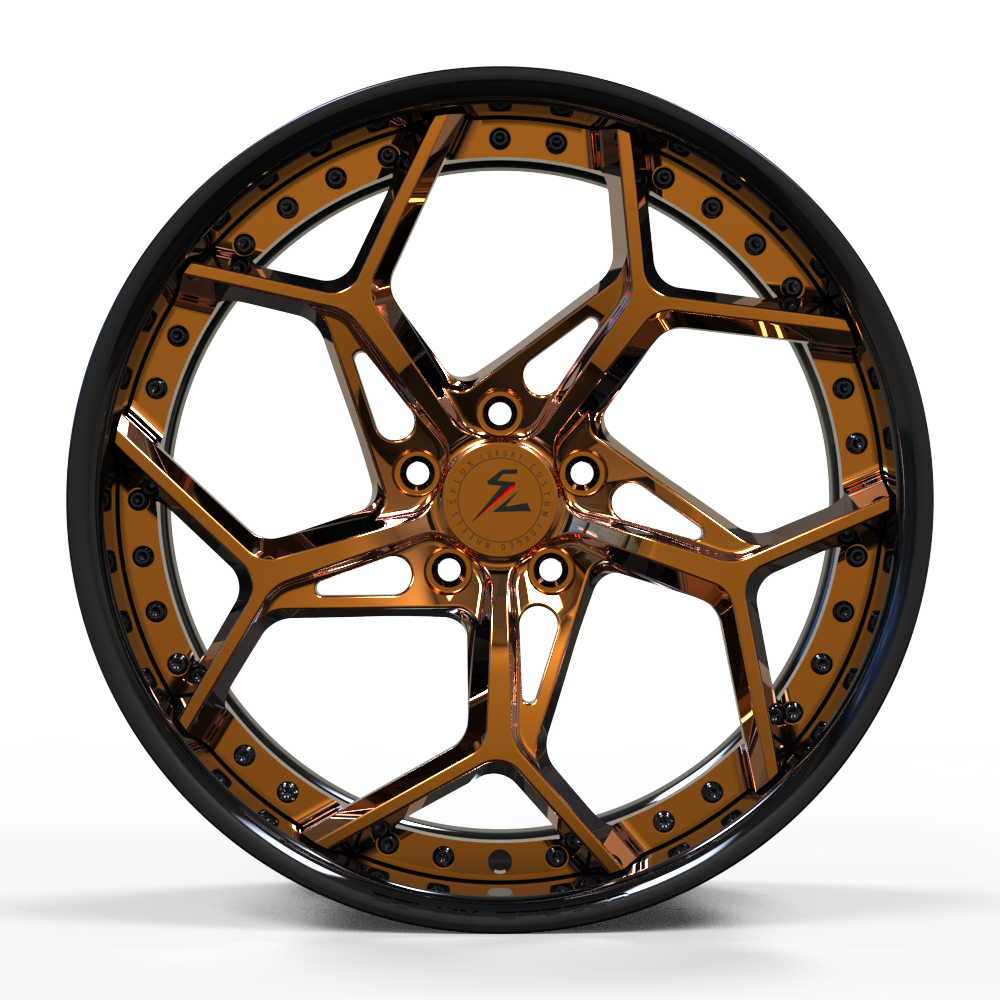 SA-05 piano black polished copper forged wheels for 2011 Lamborghini Gallardo LP550-2 Spyder - custom 2-piece rims