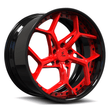 SA-05 piano black red forged wheels for Mustang GT - custom 2-piece rims