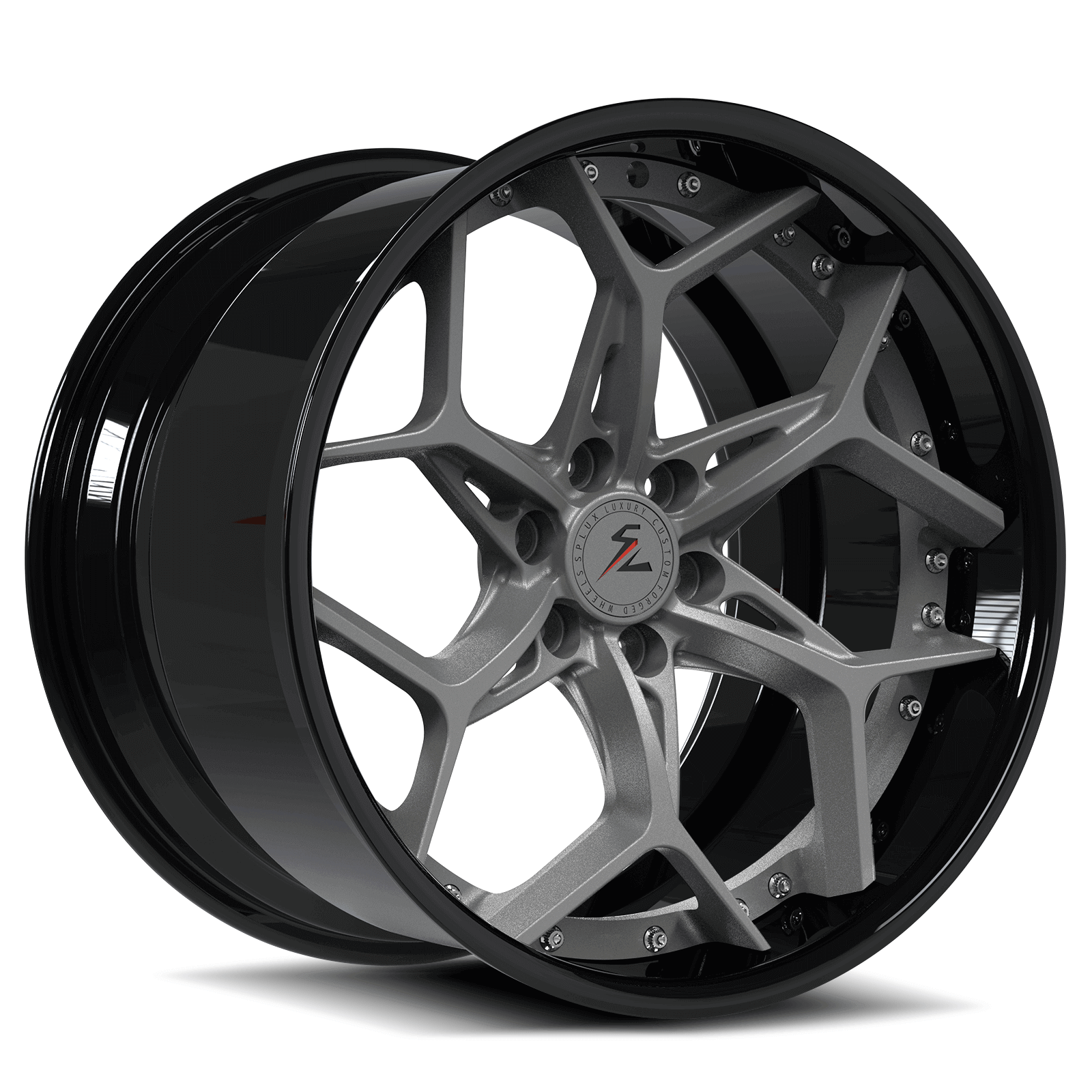 Grey car black rims, featuring gunmetal grey wheels on a Dodge Charger, offering a perfect balance of style and performance.