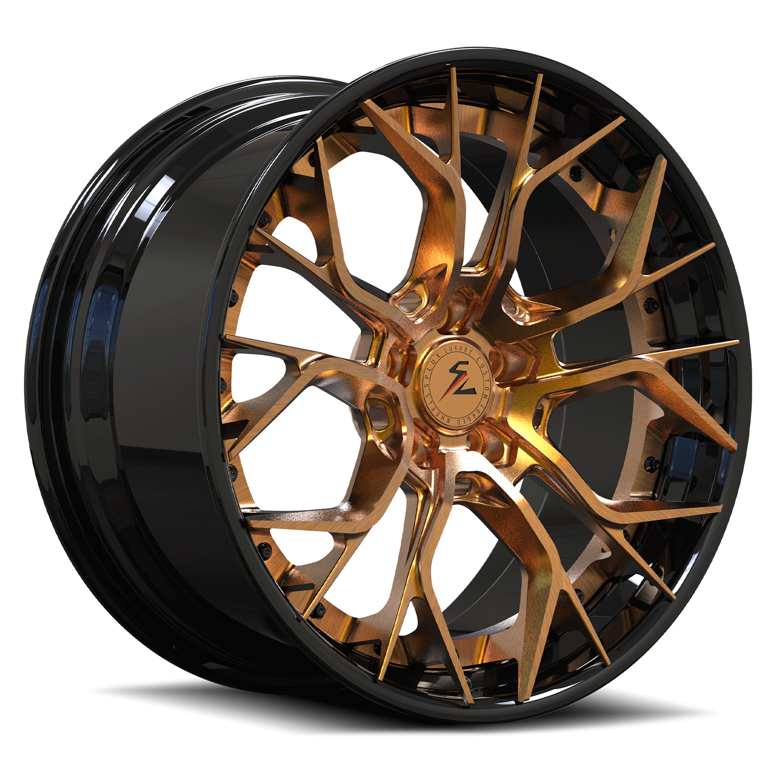 2014,2013,2017 Dodge Challenger 19 inch rims, rt scat pack custom wheels forged 2-piece deep dish  black gold from SA-06.