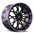 2024,2023 Dodge Challenger wheels for sale,forged 2-piece aftermarket deep dish wheels on 24s,aggressive,black,purple,SA-07.
