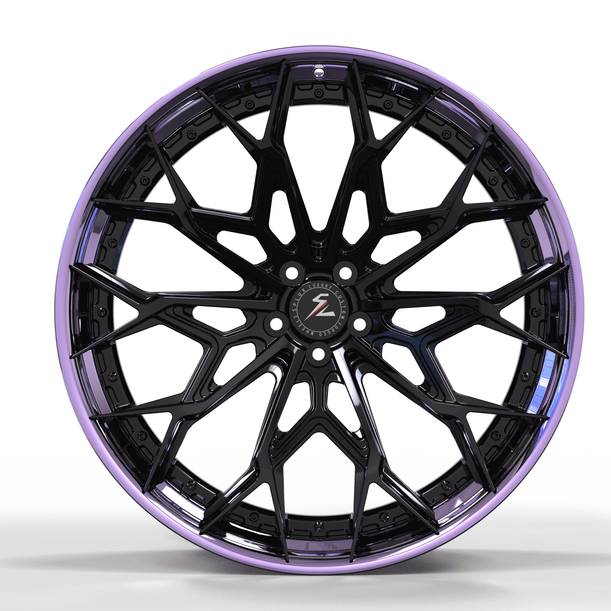 2022,2021 Dodge Challenger rims,custom forged 2-piece aftermarket deep dish wheels on 22s,aggressive,purple,SA-07.
