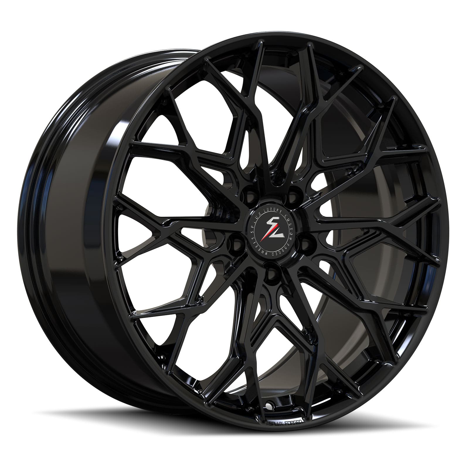 SA-07M gloss black forged wheels for the 1500 Extended Cab - lightweight custom wheels