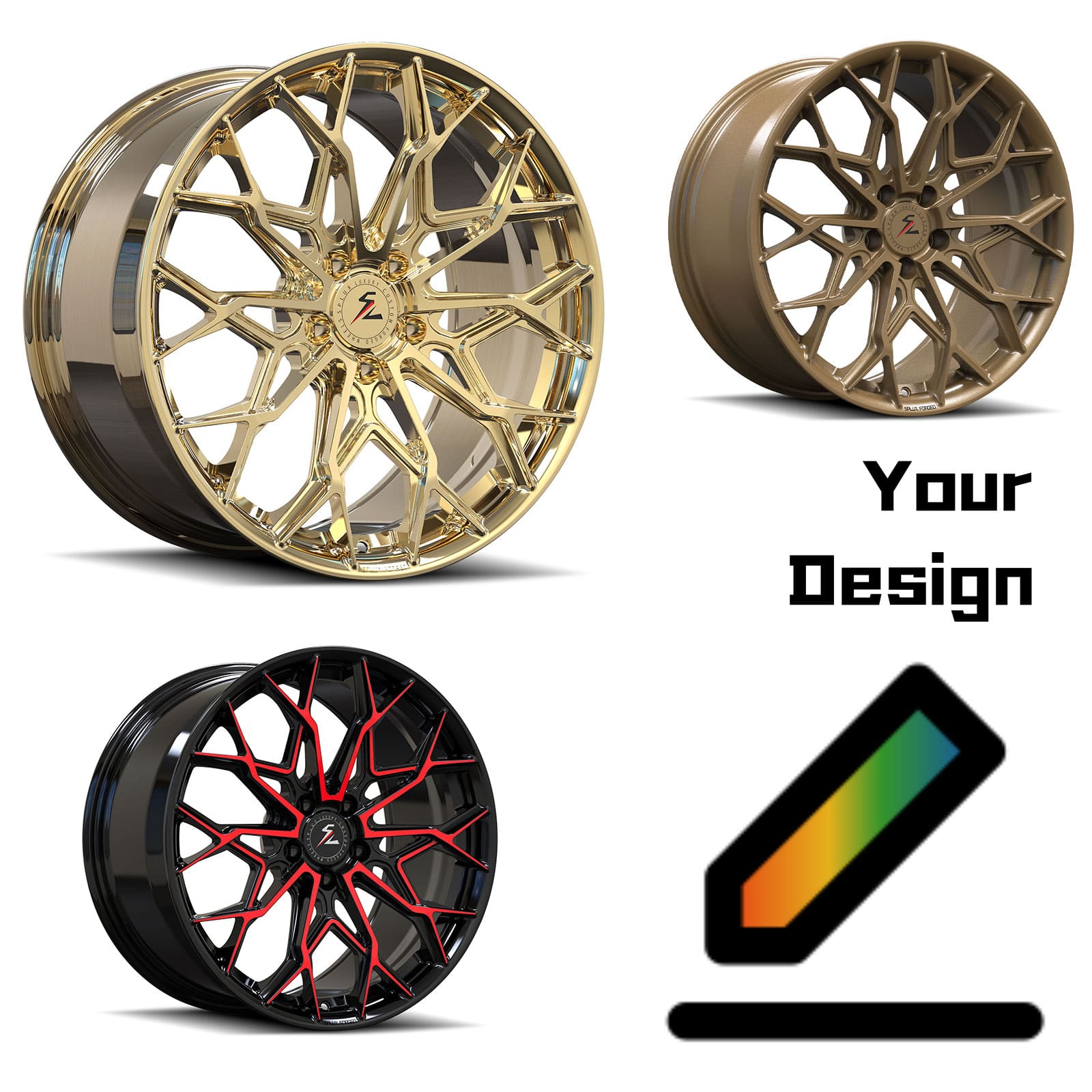 SA-07M custom design forged wheels for the 1500 - personalized multi-spoke alloys
