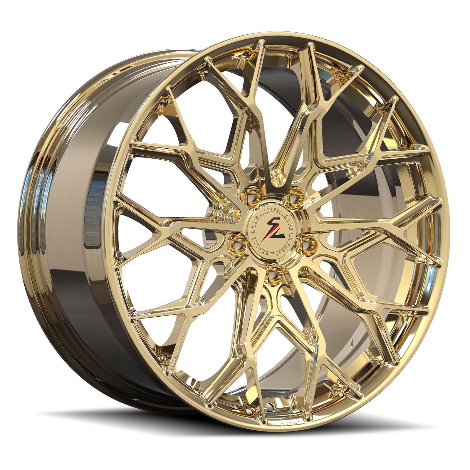 SA-07M polished frozen gold forged wheels for Chevrolet 1500 - concave custom alloys