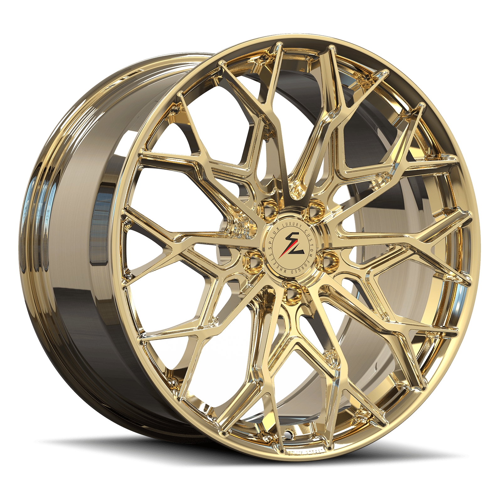 SA-07M polished frozen gold forged wheels for 1996 Chevrolet 1500 Extended Cab Short Bed - custom rims