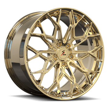 SA-07M polished frozen gold forged wheels for 1996 Chevrolet 1500 Extended Cab Short Bed - custom rims