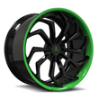 SA-08 black and green forged wheels for Cadillac Coupe DeVille - directional custom alloys