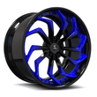SA-08 black and ocean blue forged wheels for Cadillac Coupe DeVille - lightweight custom alloys