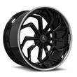 SA-08 black with polished lip forged 2-piece wheels for the Coupe DeVille - custom deep dish wheels